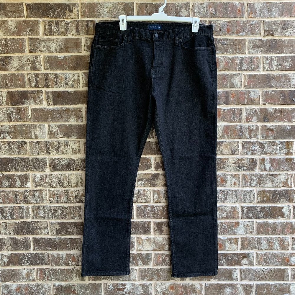 Five Four Men's Regular Fit Straight Leg Jeans Black Size 38